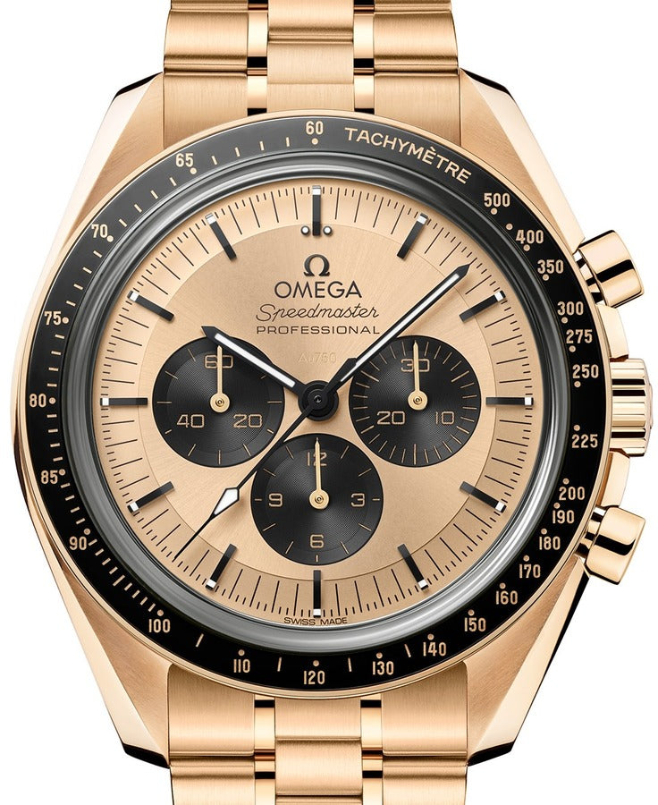 Omega Speedmaster Moonwatch Professional Chronograph 18K Moonshine™ Gold & Ceramic Men's Watch - Premium Luxury Product