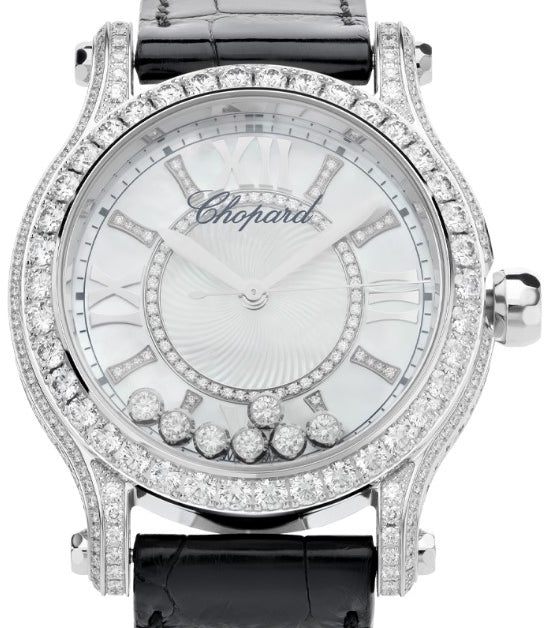 Chopard Happy Sport Ethical 18K White Gold & Diamonds Ladies Watch - Premium Luxury Product