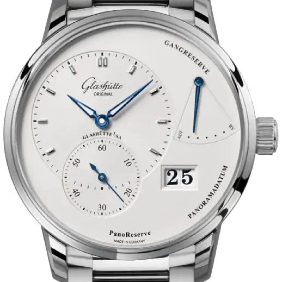 Glashutte Original Pano PanoReserve Stainless steel Men's Watch - Premium Luxury Product