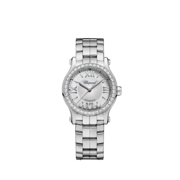 Chopard Happy Sport Stainlees steel & Diamonds Ladies Watch - Premium Luxury Product