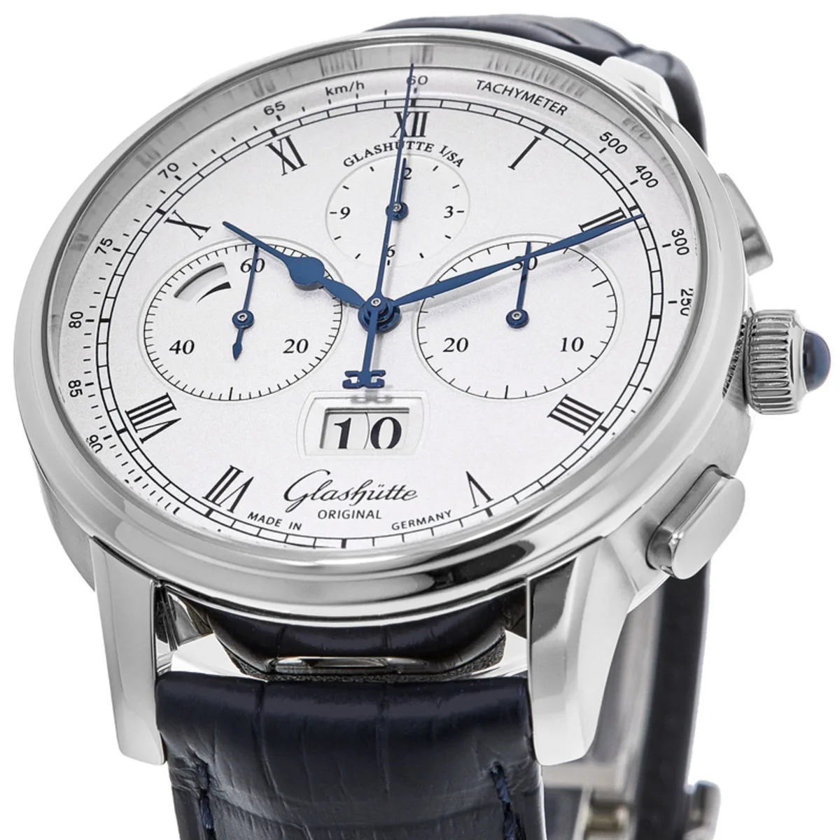 Glashutte Original Senator Chronometer Panorama Date Platinium Men's Watch - Premium Luxury Product