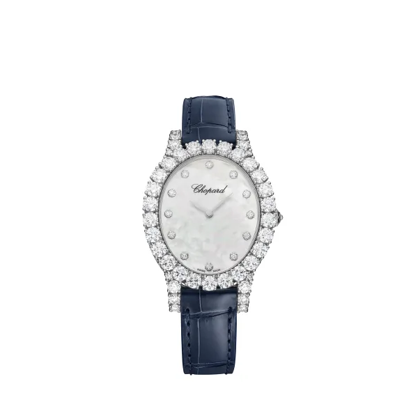 Chopard L'Heure Du Diamant Oval 18k White Gold & Diamonds Lady's Watch - Premium Luxury Product