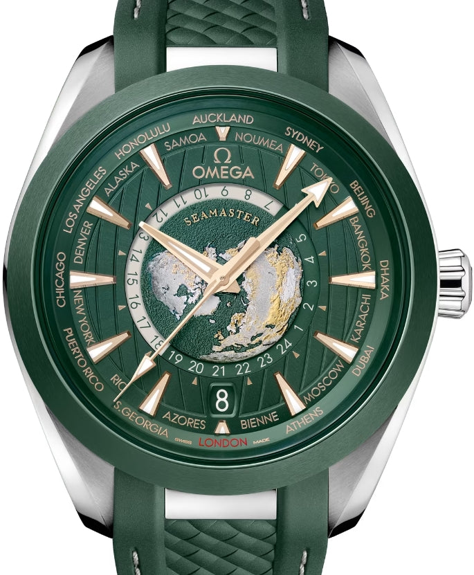 Omega Seamaster Aqua Terra GMT Chronometer Stainless steel &amp; Ceramic Men's Watch - Premium Luxury Product