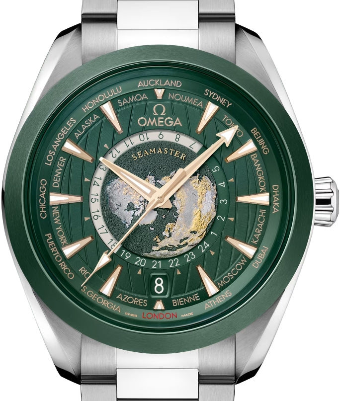 Omega Seamaster Aqua Terra GMT Chronometer Stainless steel &amp; Ceramic Men's Watch - Premium Luxury Product