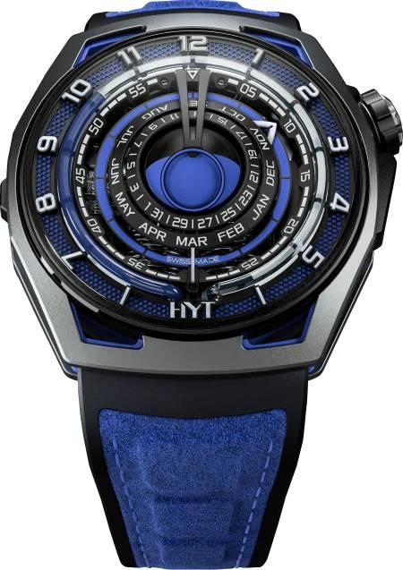 HYT Moon runner Supernova Blue Titanium Men's Watch - Premium Luxury Product