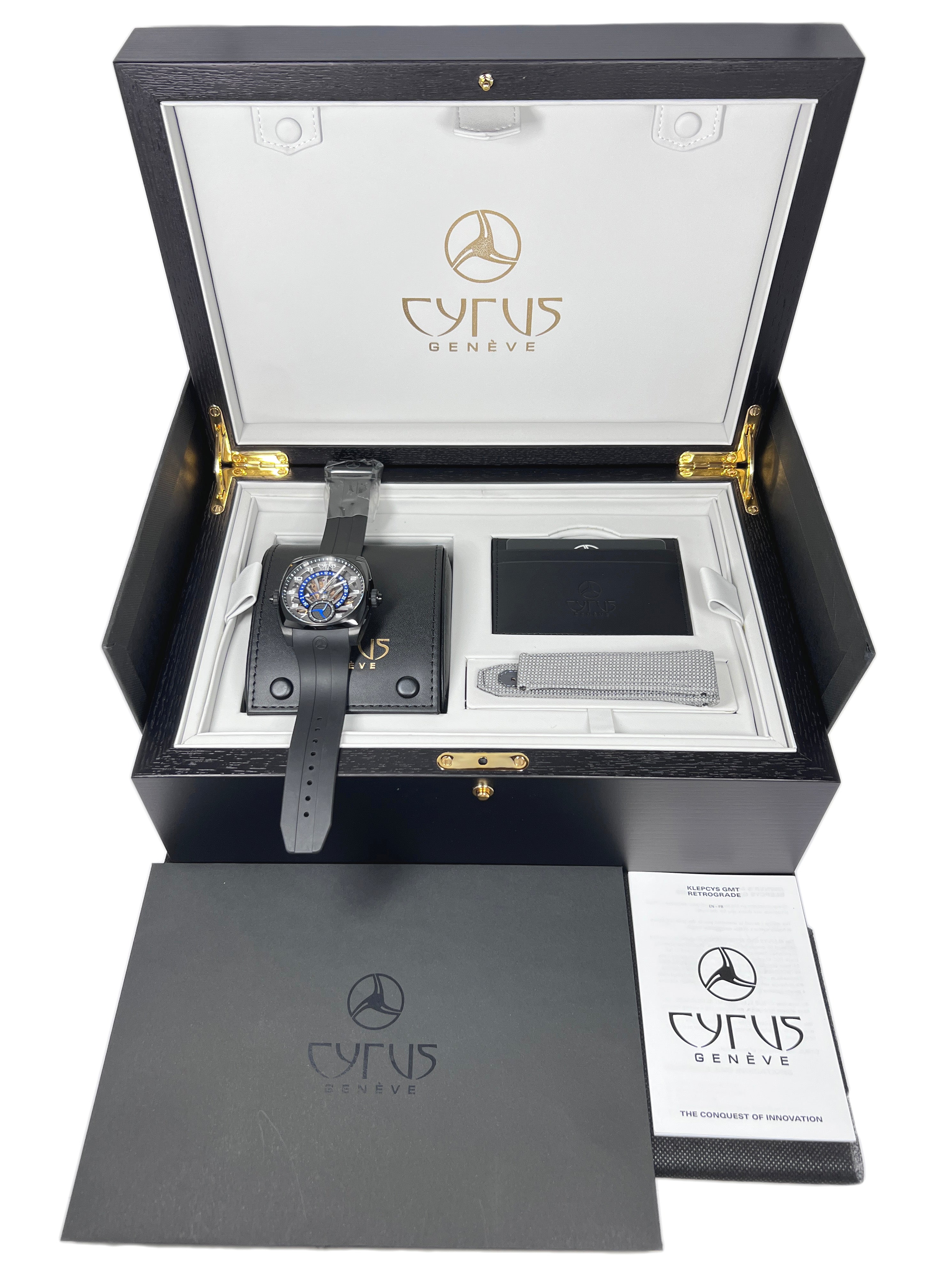 Cyrus Klepcys GMT Retrograde Black DLC Titanium Men's Watch - Premium Luxury Product