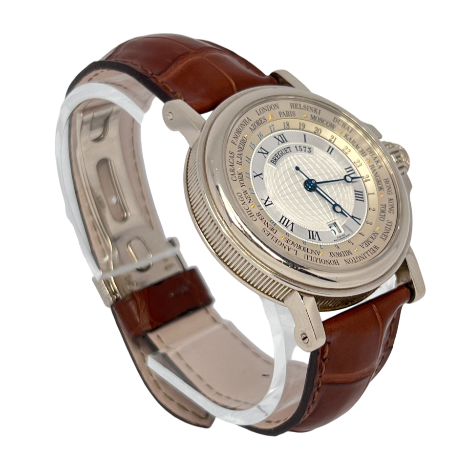 Breguet Marine Hora Mundi 24 Time Zones 18K White Gold Men's Watch - Premium Luxury Product