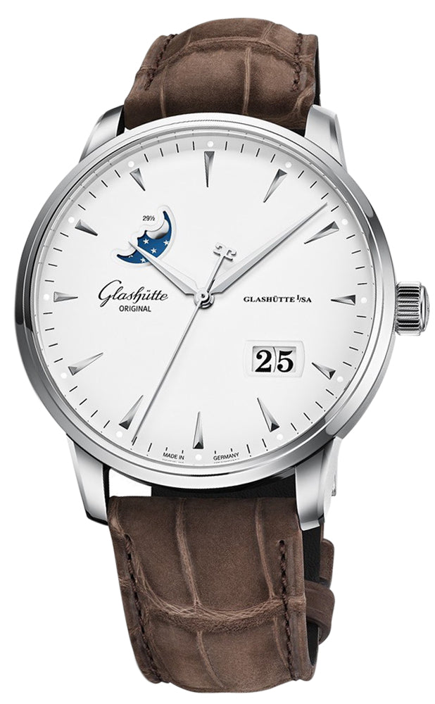 Glashutte Original Senator Excellence Panorama Date Moon Phase Stainless steel Men's Watch - Premium Luxury Product