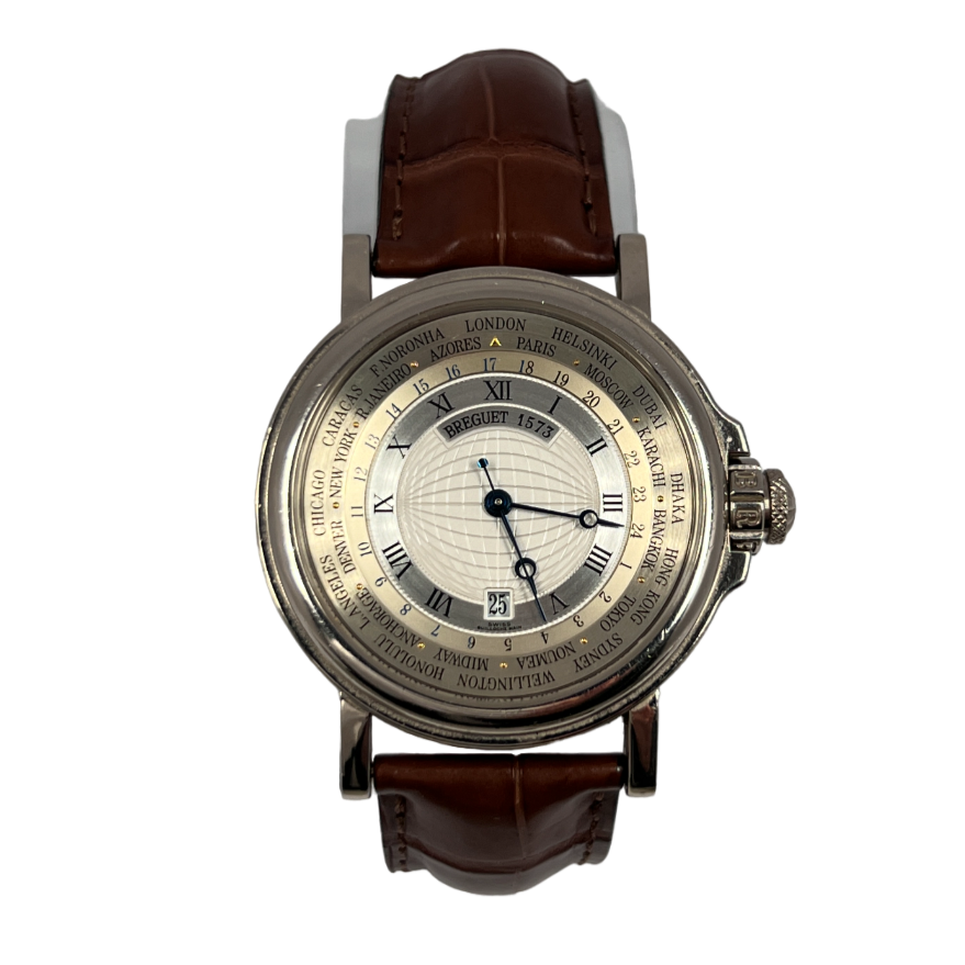 Breguet Marine Hora Mundi 24 Time Zones 18K White Gold Men's Watch - Premium Luxury Product