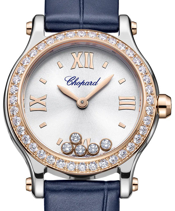 Chopard Happy Sport Stainless steel & Etnical Rose Gold & Diamonds Lady's Watch - Premium Luxury Product