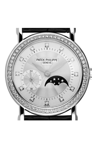 Patek Philippe Complicated Moonphase 18K White Gold & Diamonds Ladies Watch