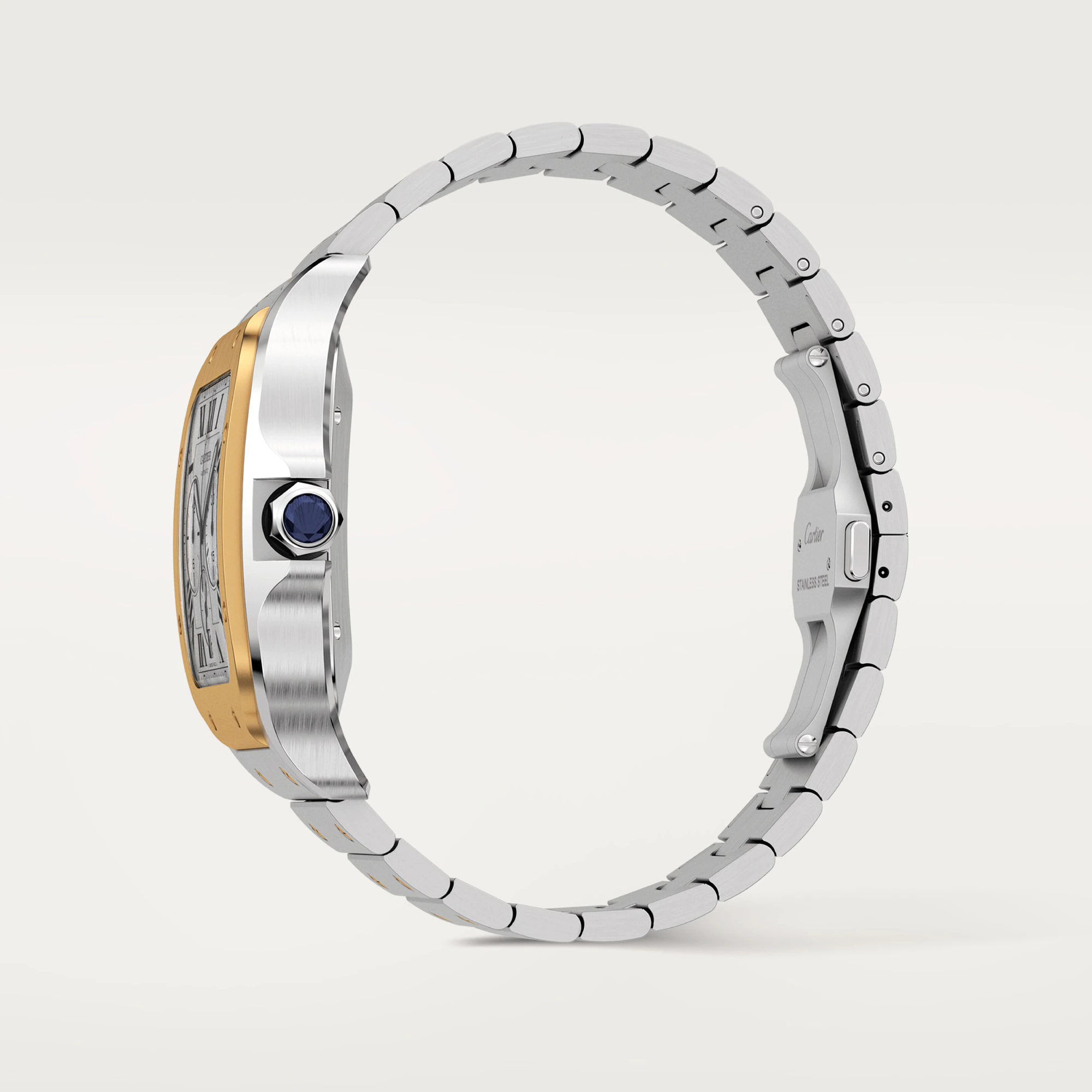 Cartier Santos Chronograph Stainless Steel & 18K Yellow Gold Men's Watch - Premium Luxury Product