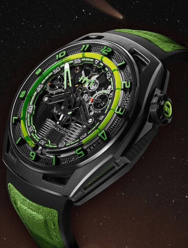 HYT  Hastroid Green Nebula Titanium & Carbon Men's Watch - Premium Luxury Product