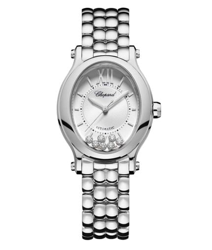 Chopard Happy Sport Oval Stainless Steel & Diamonds Ladies Watch - Premium Luxury Product