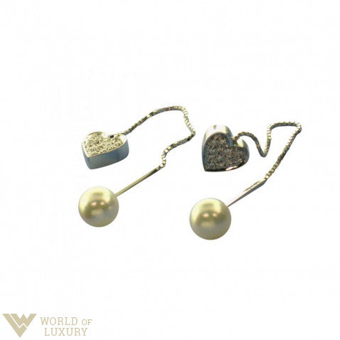 Salvini 18k White Gold Diamonds Pearls Ladies Earrings