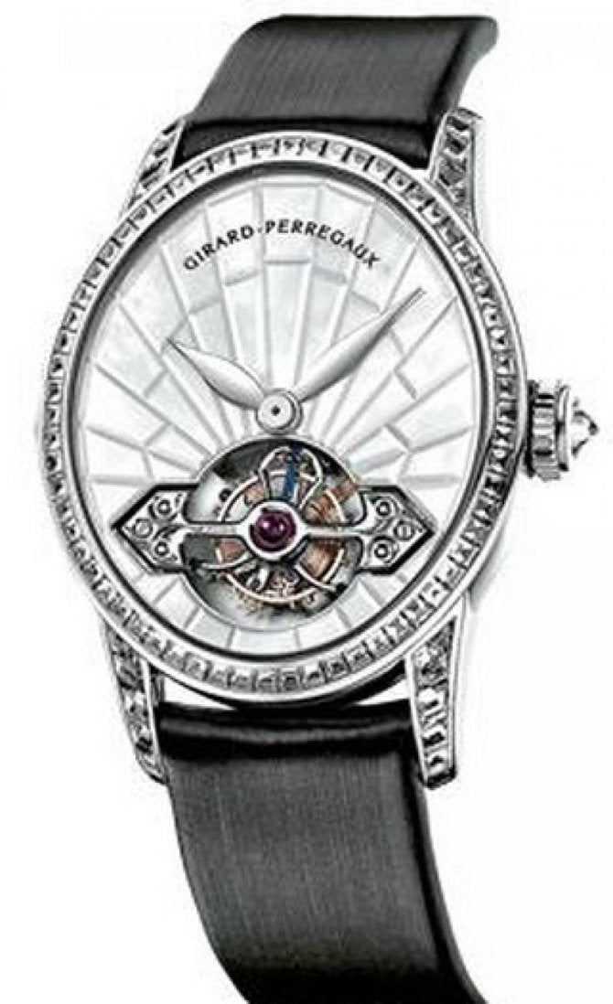 Girard Perregaux Cat's Eye Tourbillon 18K White Gold Diamond Lady's Watch - Premium Luxury Product