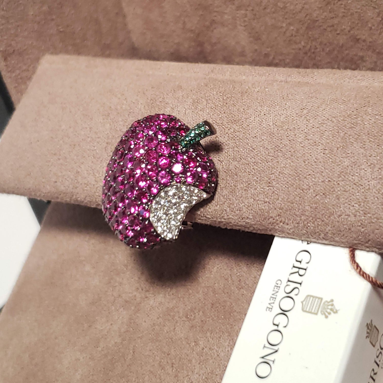 De Grisogono Apple Earrings with White Gold, Rubies and Diamonds - Premium Luxury Product