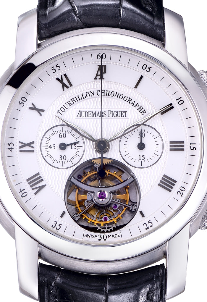 Audemars Piguet Jules Audemars Chronograph Tourbillon 18K White Gold Mens Watch - Premium Luxury Product