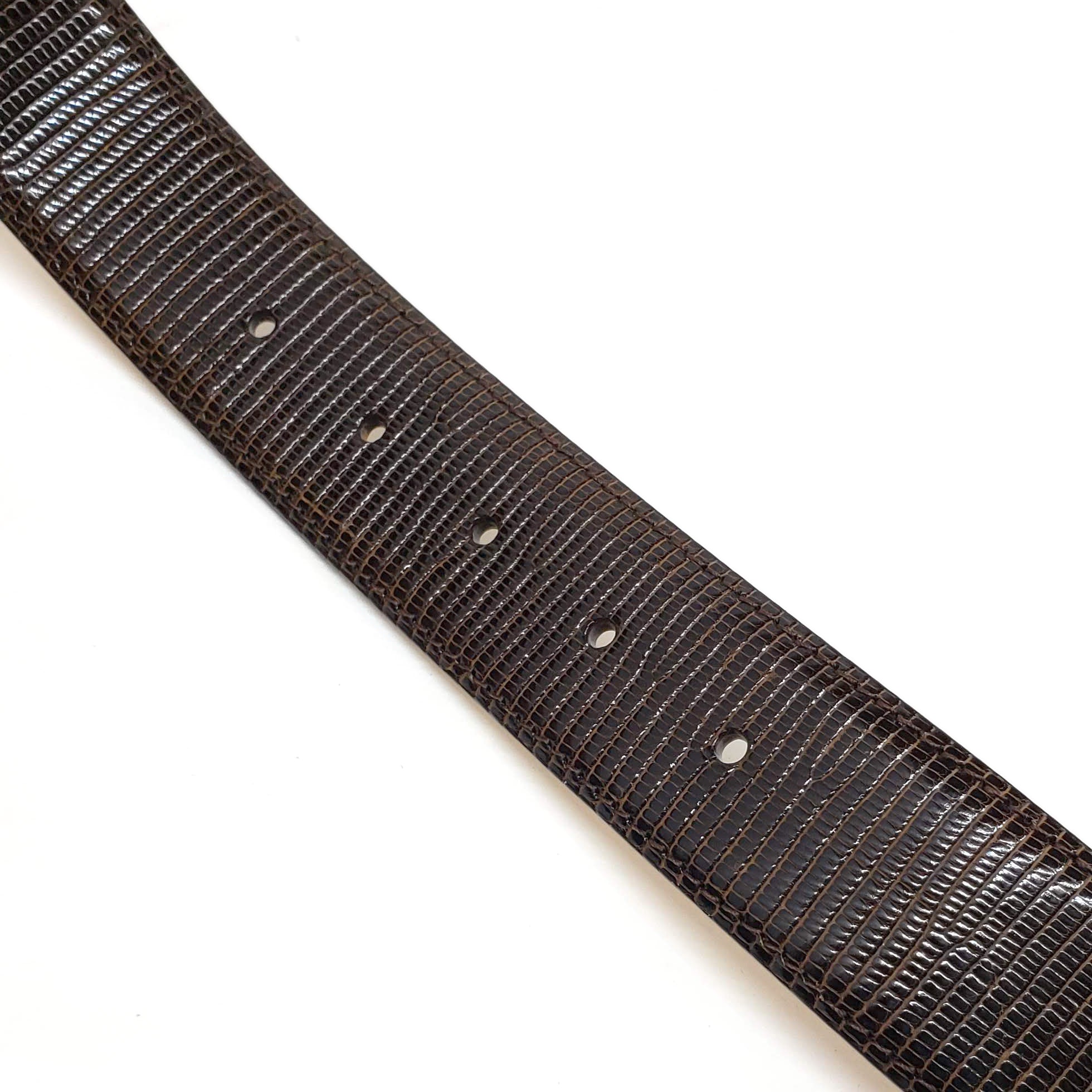 Testoni Brown Shiny Lizard Men's Belt