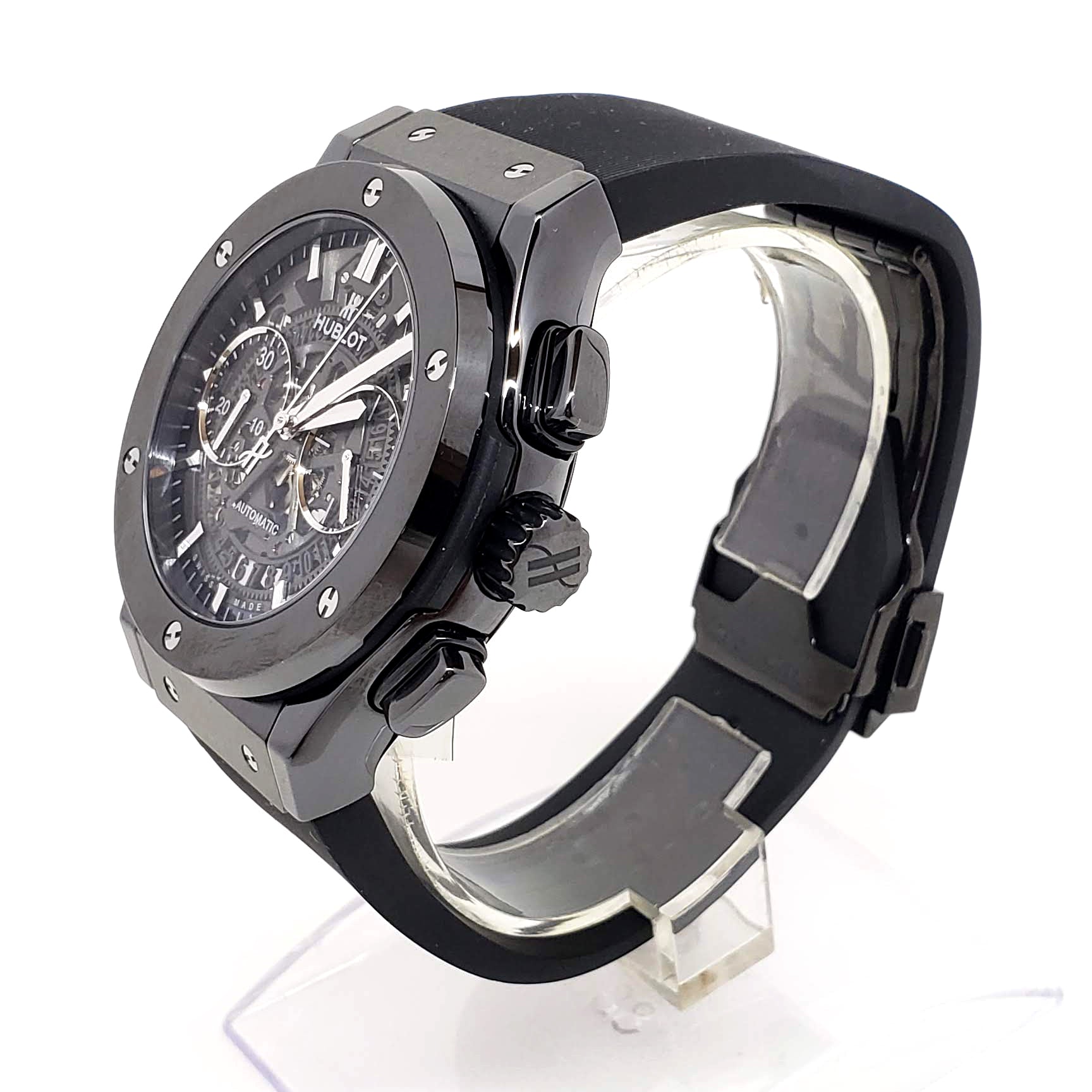Hublot Classic Fusion Aero Chronograph Black Magic Ceramic Rubber Men's Watch - Premium Luxury Product