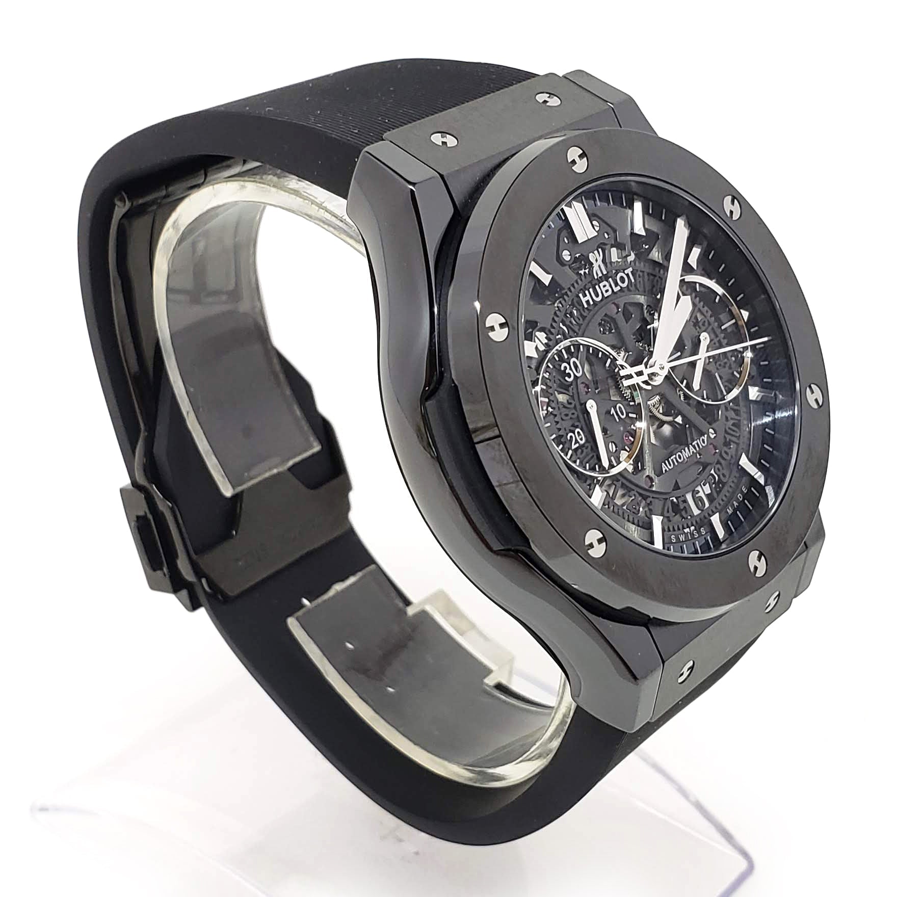 Hublot Classic Fusion Aero Chronograph Black Magic Ceramic Rubber Men's Watch - Premium Luxury Product