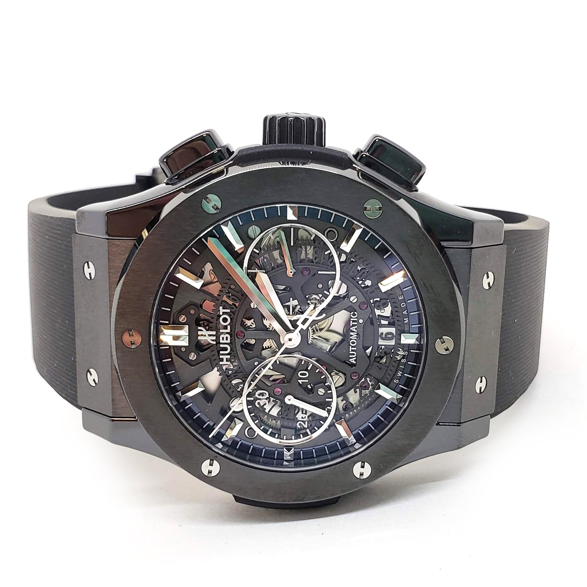 Hublot Classic Fusion Aero Chronograph Black Magic Ceramic Rubber Men's Watch - Premium Luxury Product