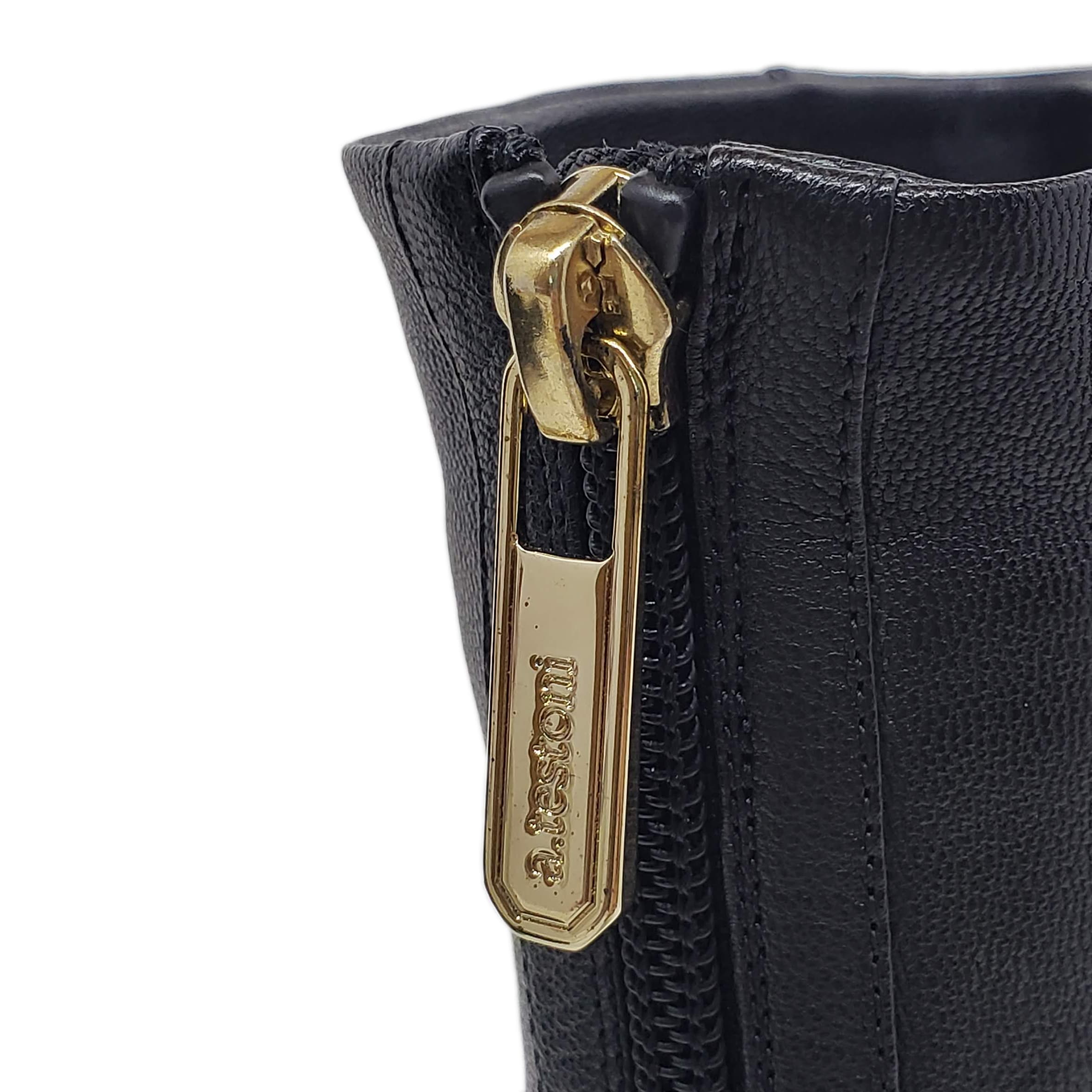 Testoni Black Leather Lady's Short Boots