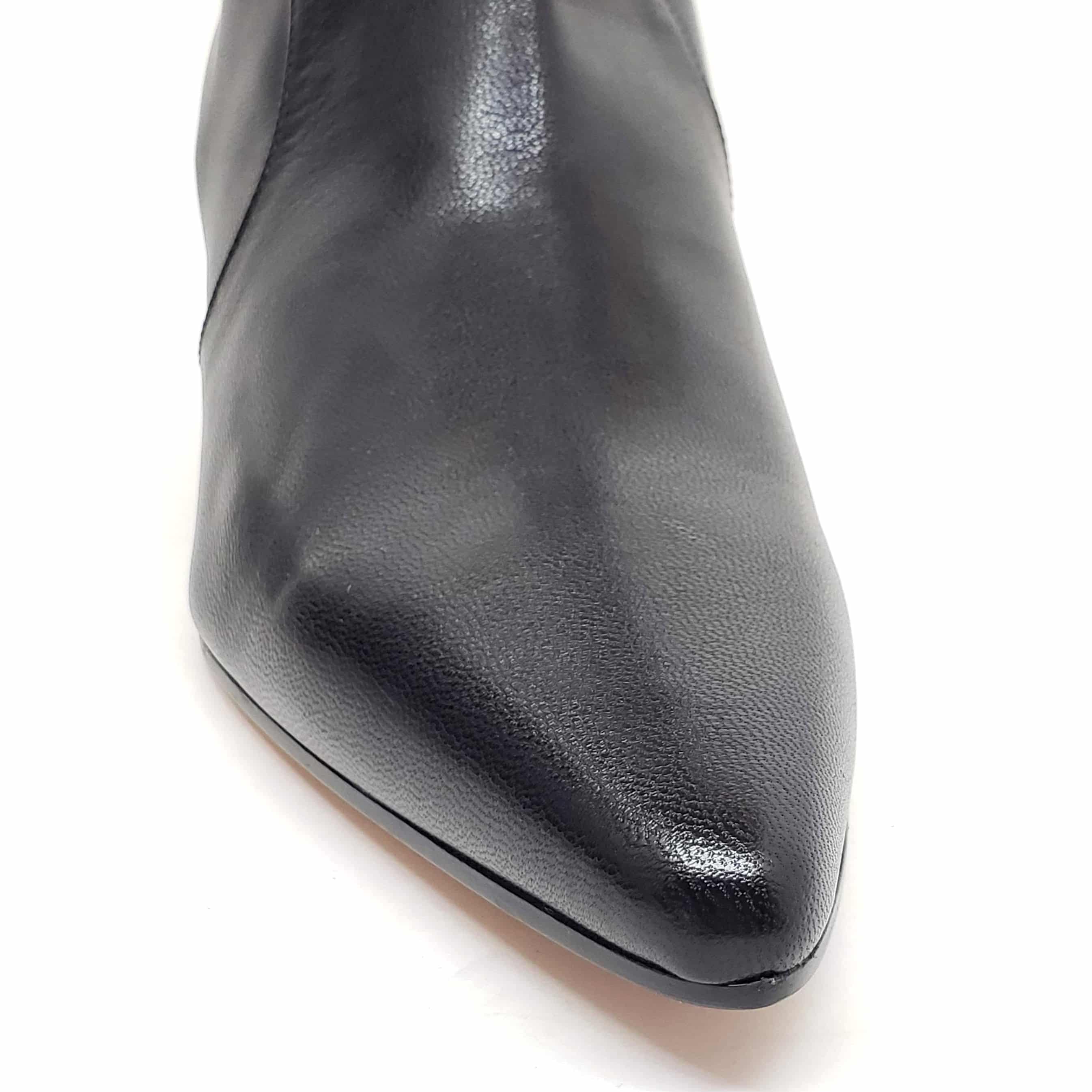 Testoni Black Leather Lady's Short Boots