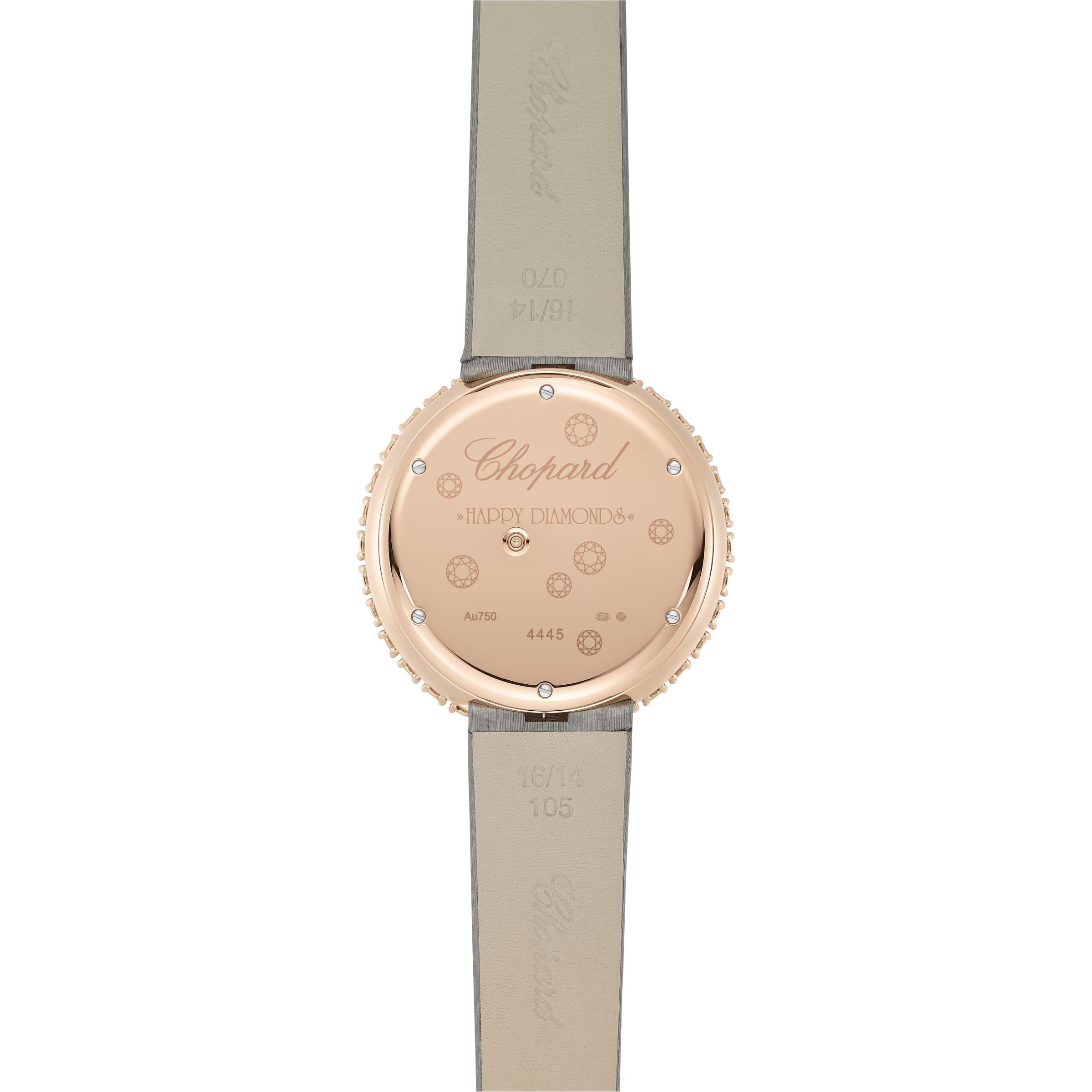 HAPPY DIAMONDS JOAILLERIE 38 MM, QUARTZ, ETHICAL ROSE GOLD, DIAMONDS 204035-5001