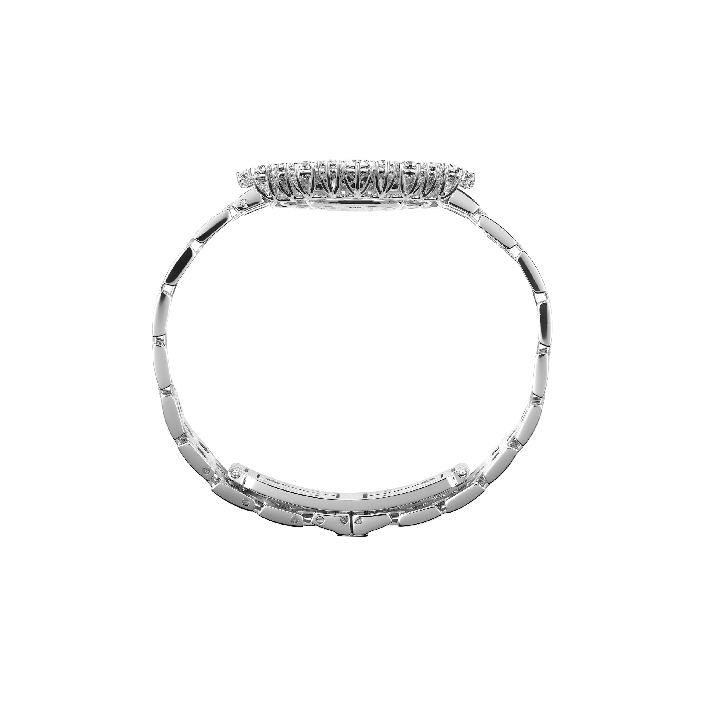 HAPPY DIAMONDS JOAILLERIE 36 MM, QUARTZ, ETHICAL WHITE GOLD, DIAMONDS 209437-1601