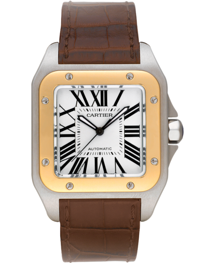 Cartier Santos Stainless Steel & 18K Yellow Gold Unisex Watch - Premium Luxury Product