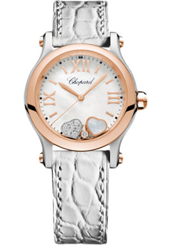 Chopard Happy Sport Stainlees steel and18K Rose Gold & Diamonds Ladies Watch - Premium Luxury Product