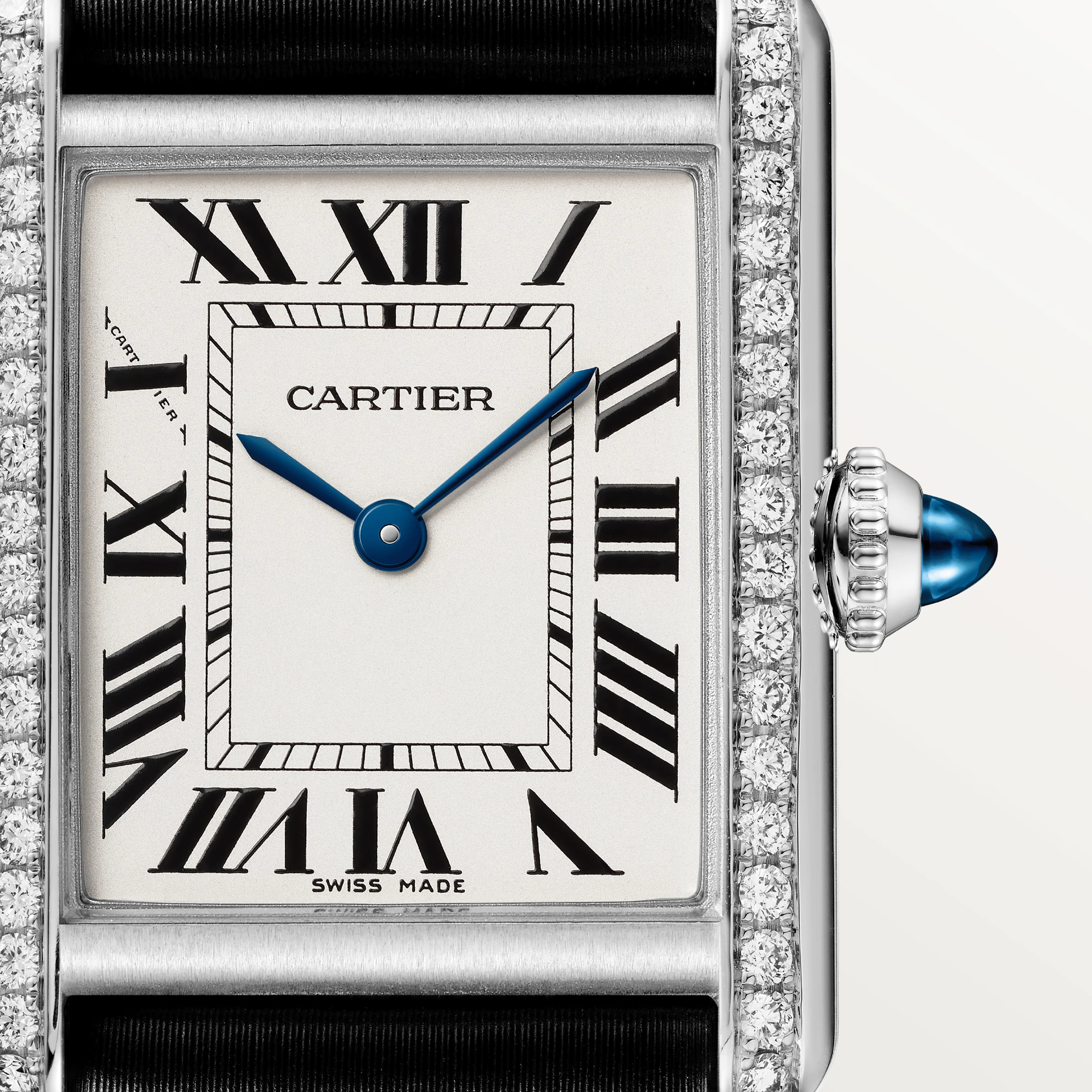 Cartier Tank Stainless steel & Diamond Lady's Watch - Premium Luxury Product