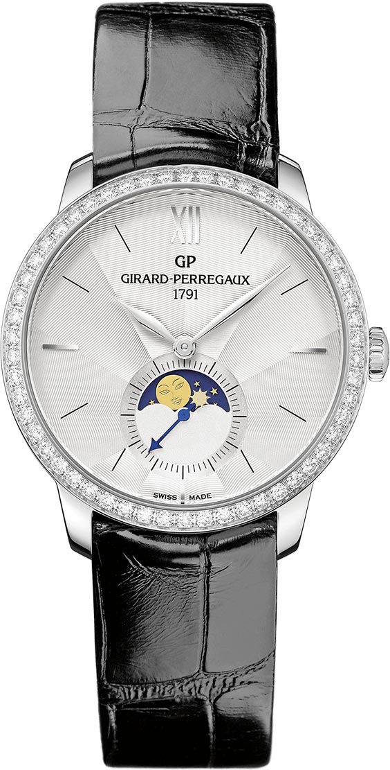 Girard Perregaux 1966 Moon Phases Stainless steel & Diamonds Lady's Watch - Premium Luxury Product