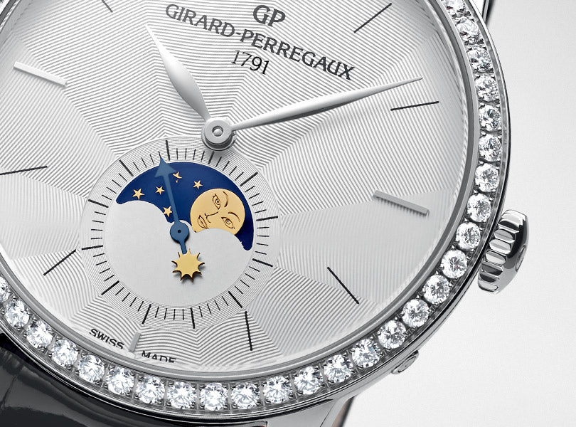 Girard Perregaux 1966 Moon Phases Stainless steel & Diamonds Lady's Watch - Premium Luxury Product