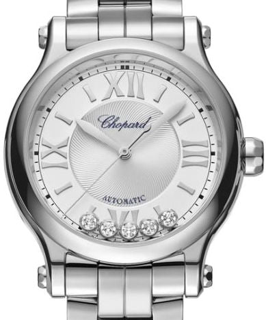 Chopard Happy Sport Stainlees steel & Diamonds Ladies Watch - Premium Luxury Product