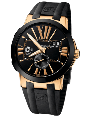 Ulysse Nardin Executive Dual Time 18K Rose Gold &amp; Ceramic Men's Watch