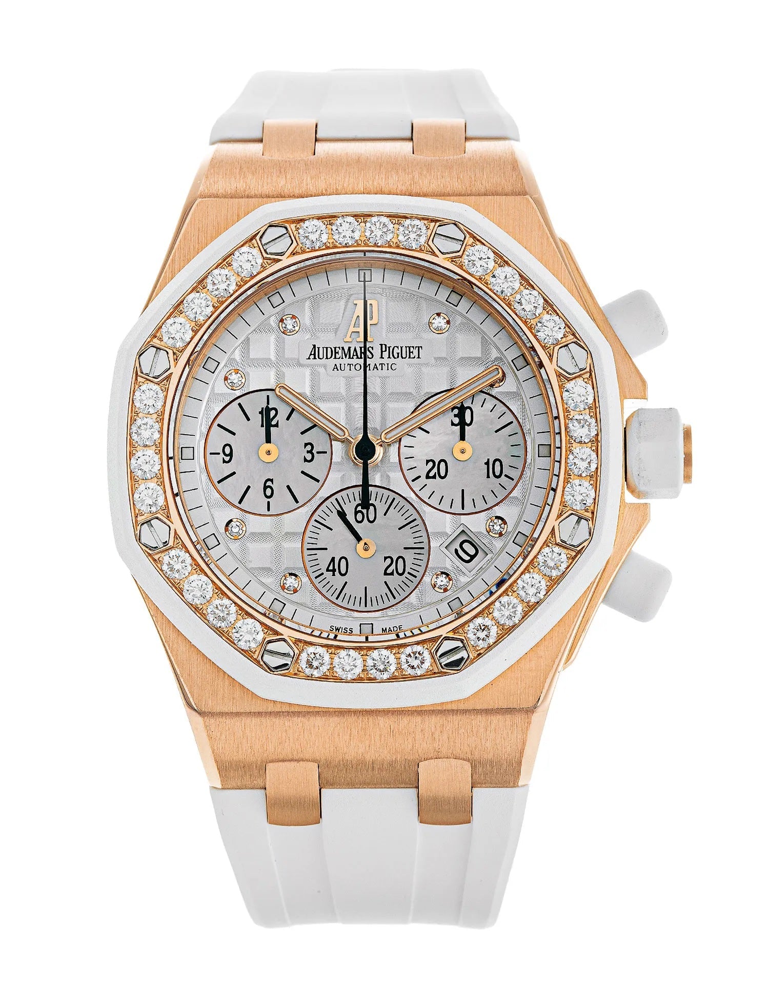 Audemars Piguet Royal Oak Offshore Chronograph 18K Rose Gold & Diamonds Ladies Watch - Premium Luxury Product