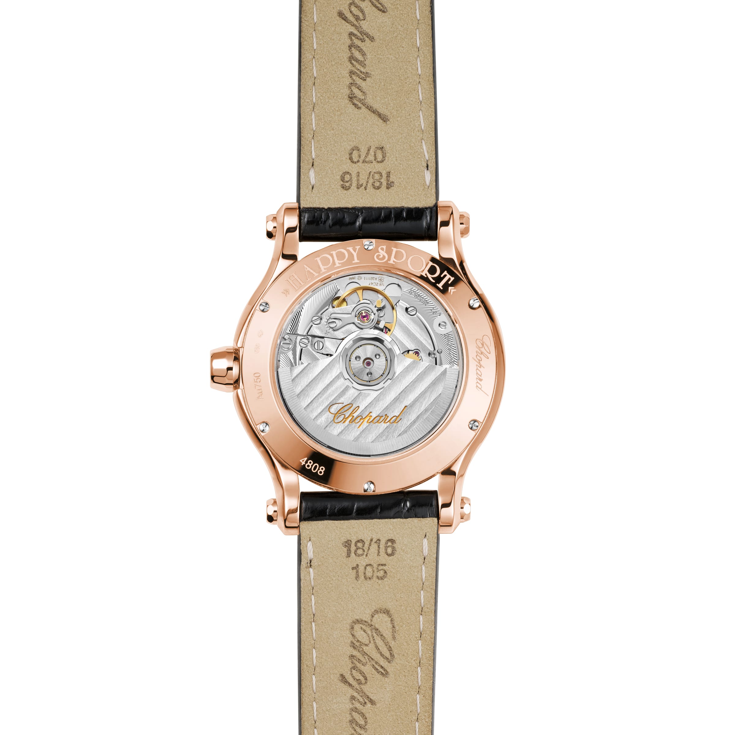 HAPPY SPORT 36 MM, AUTOMATIC, ETHICAL ROSE GOLD, DIAMONDS 274808-5001