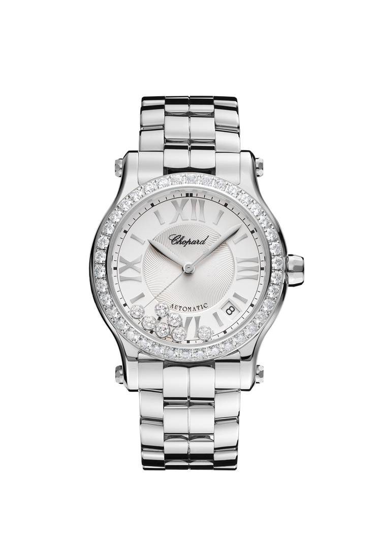 Chopard Happy Sport Stainless Steel &amp; Diamonds Ladies Watch - Premium Luxury Product