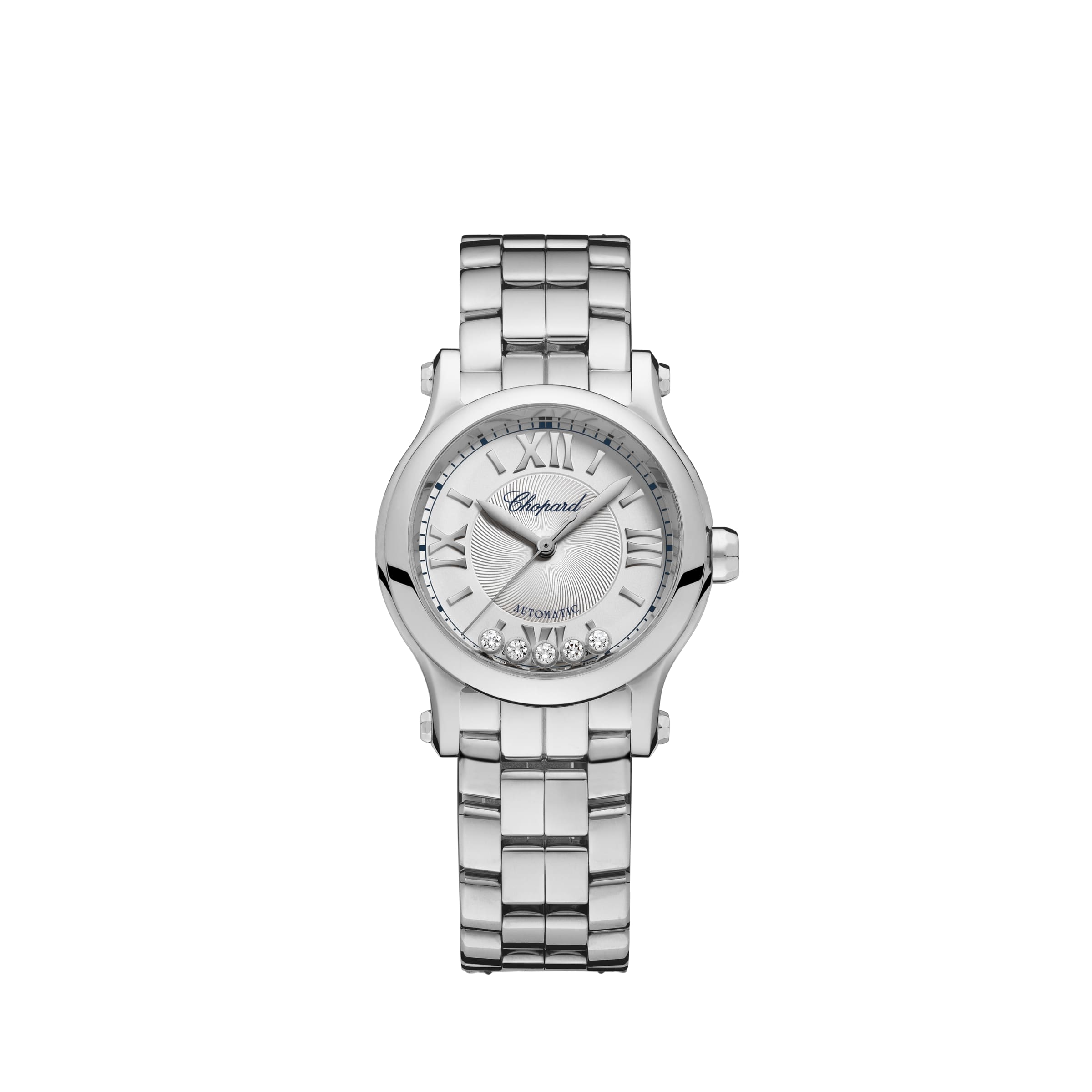 HAPPY SPORT 30 MM, AUTOMATIC, LUCENT STEEL™, DIAMONDS 278573-3012