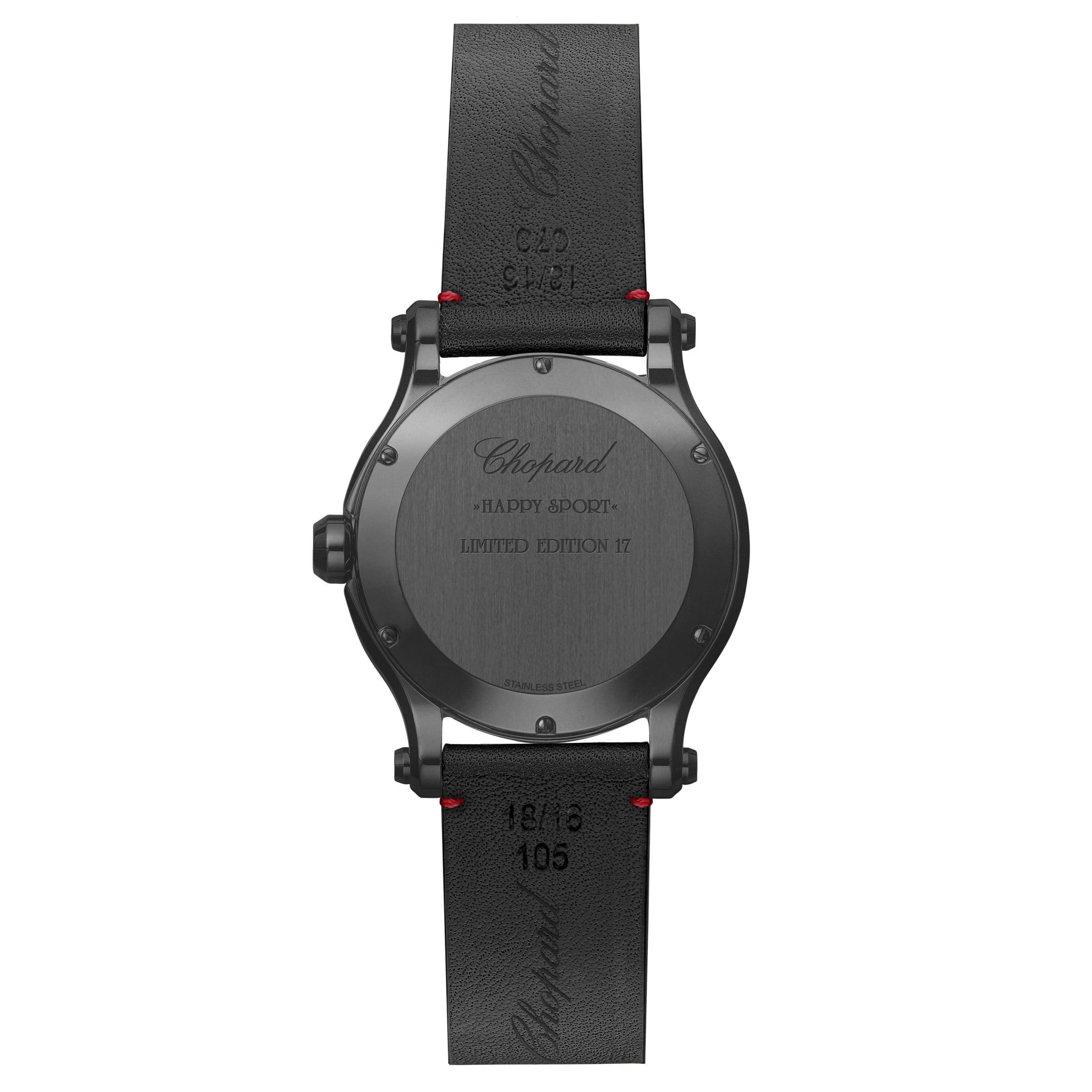 HAPPY SPORT FIFTH AVENUE EDITION 36 MM, QUARTZ, DLC-COATED LUCENT STEEL™, DIAMONDS 278582-3007