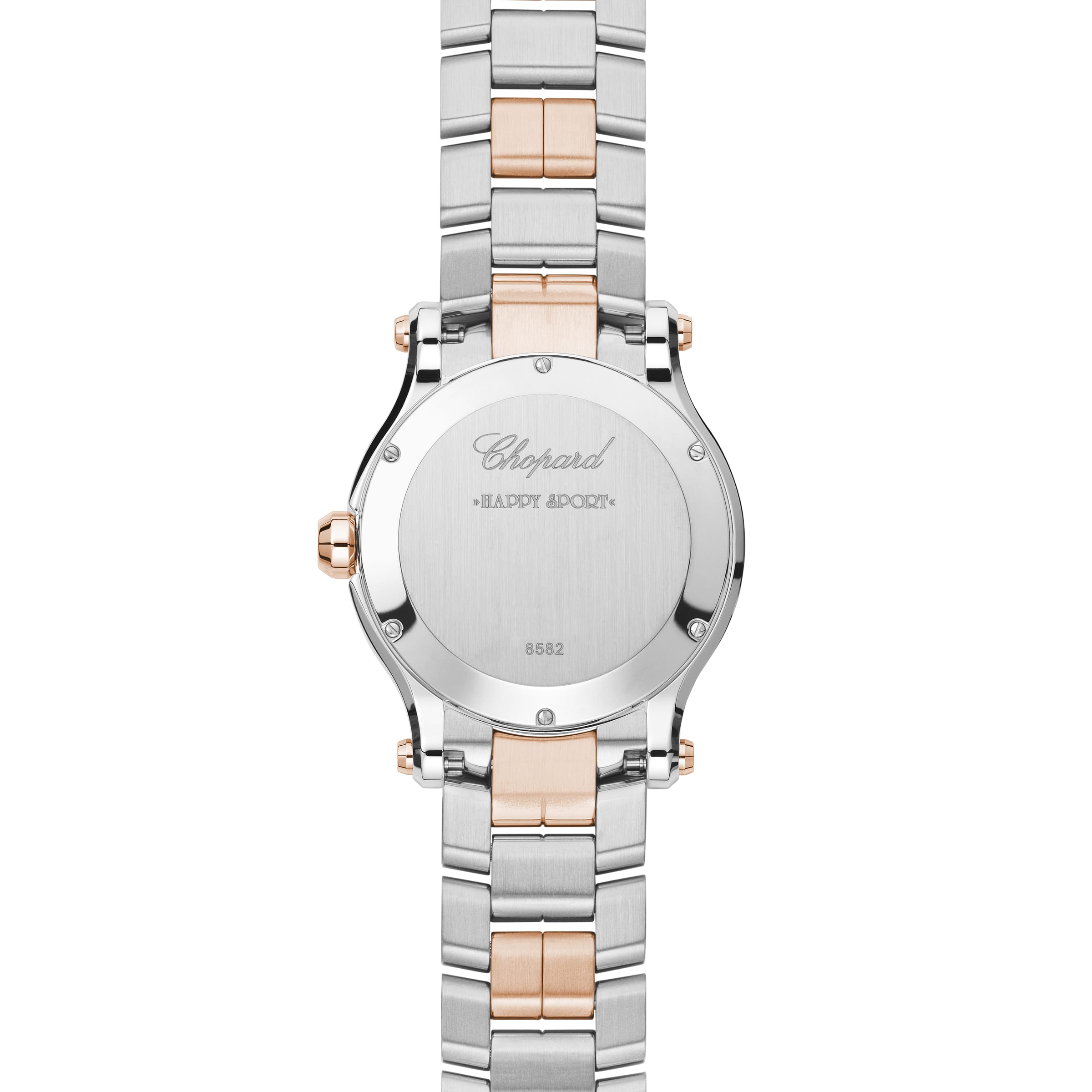 HAPPY SPORT 36 MM, QUARTZ, ETHICAL ROSE GOLD, LUCENT STEEL™, DIAMONDS 278582-6002
