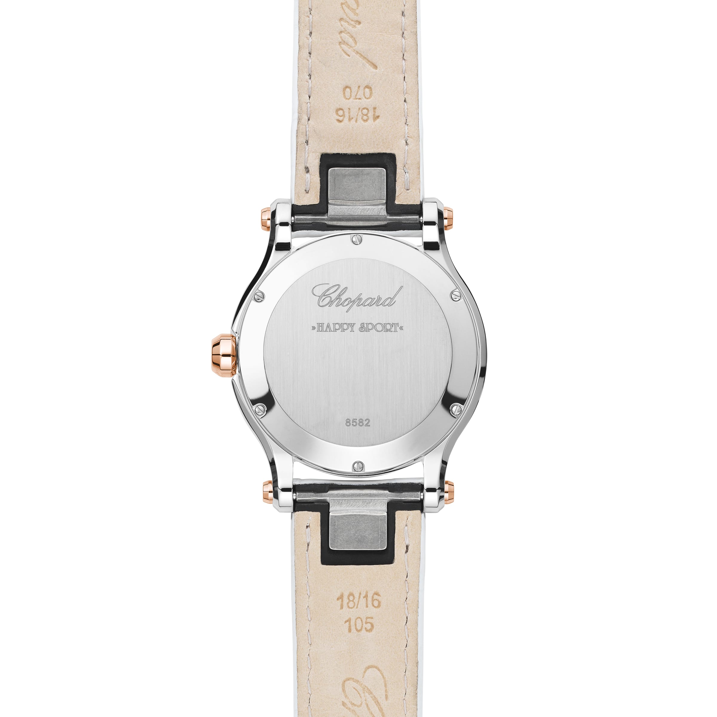 HAPPY HEARTS 36 MM, QUARTZ, ETHICAL ROSE GOLD, LUCENT STEEL™, DIAMONDS, MOTHER-OF-PEARL 278582-6009