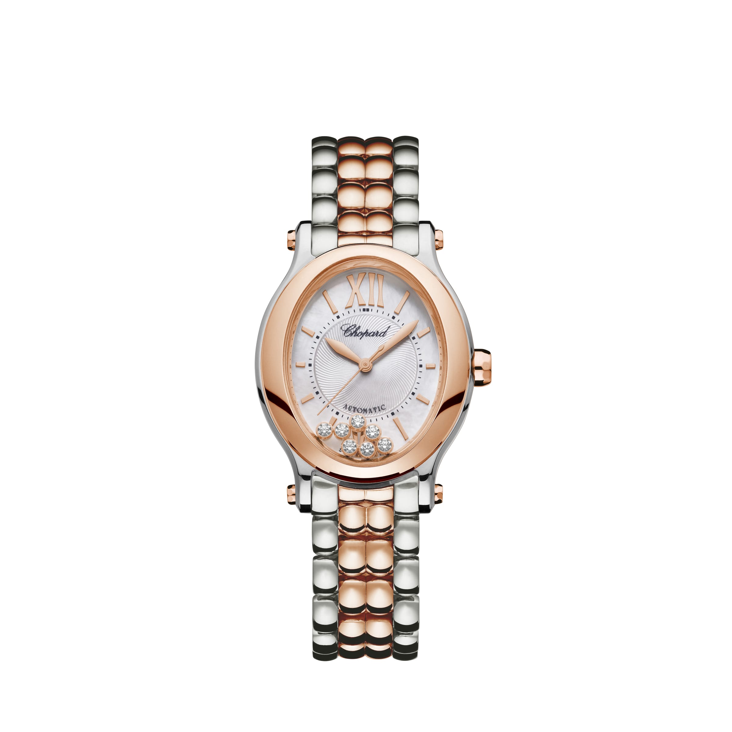 HAPPY SPORT 29 X 31 MM, AUTOMATIC, ETHICAL ROSE GOLD, LUCENT STEEL™, DIAMONDS 278602-6002
