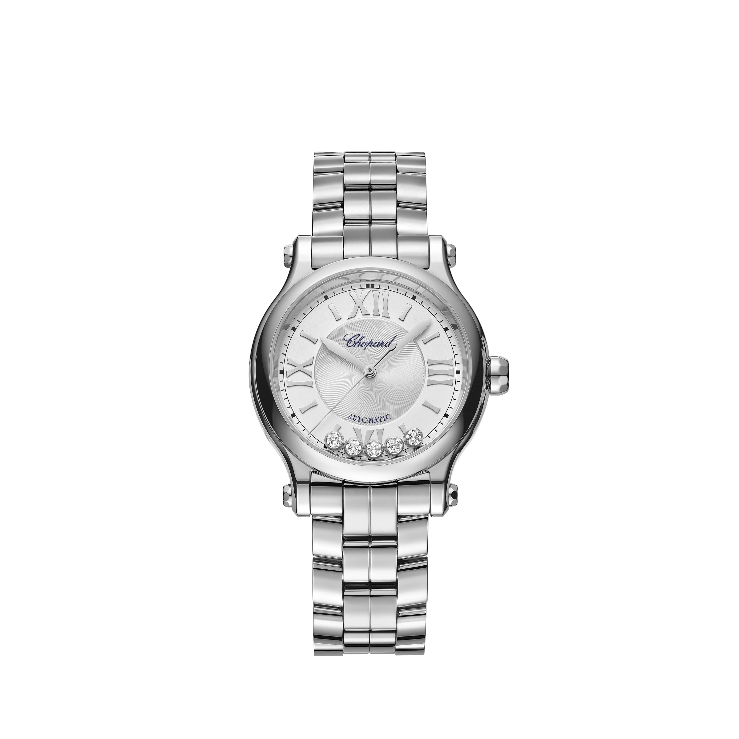 HAPPY SPORT 33 MM, AUTOMATIC, LUCENT STEEL™, DIAMONDS 278608-3002
