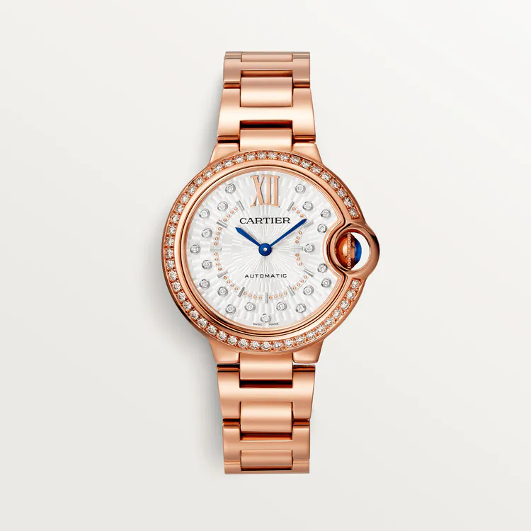 Cartier Ballon Bleu 18K Rose Gold & Diamonds 36mm Lady's Watch - Premium Luxury Product