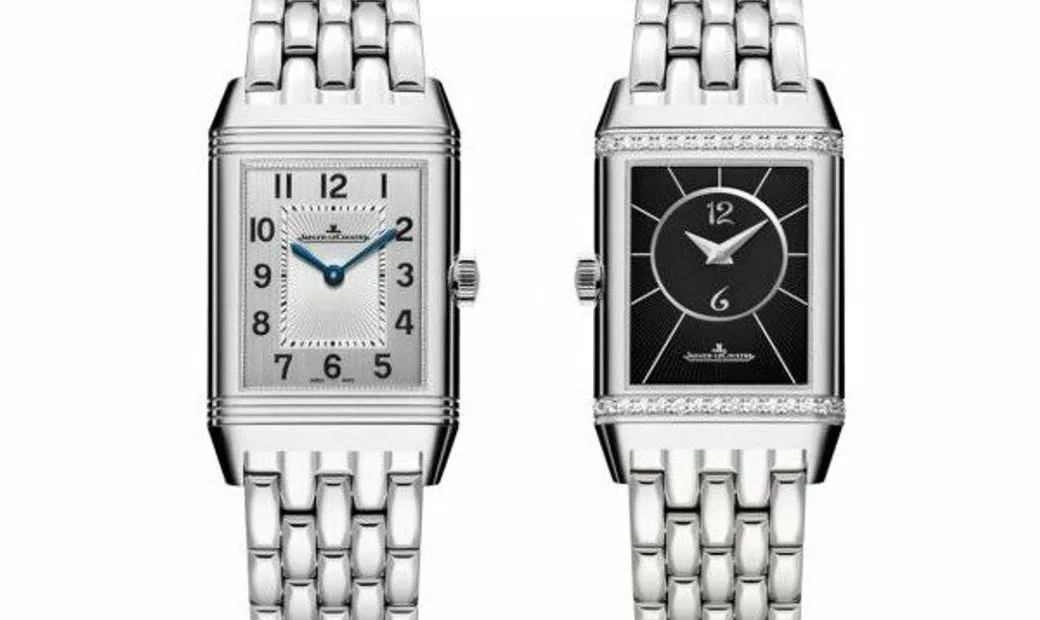 Jaeger-Lecoultre Reverso Classic Duetto Stainless steel & Diamonds Lady`s Watch - Premium Luxury Product