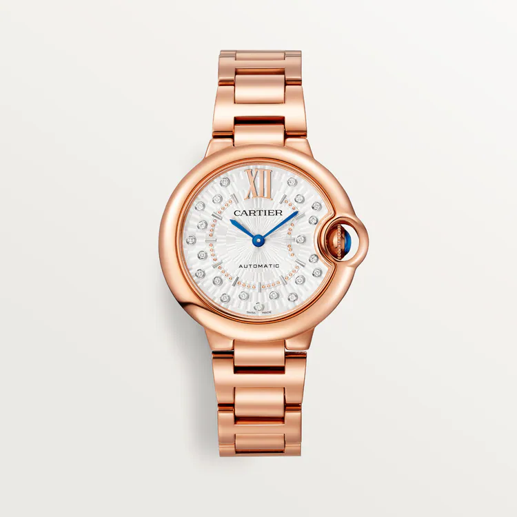 Cartier Ballon Bleu 18K Rose Gold & Diamonds 33mm Lady's Watch - Premium Luxury Product