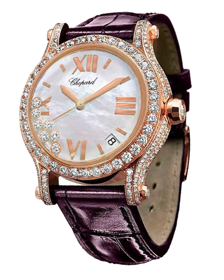 Chopard Happy Sport 18K Rose Gold & Diamonds Ladies Watch - Premium Luxury Product